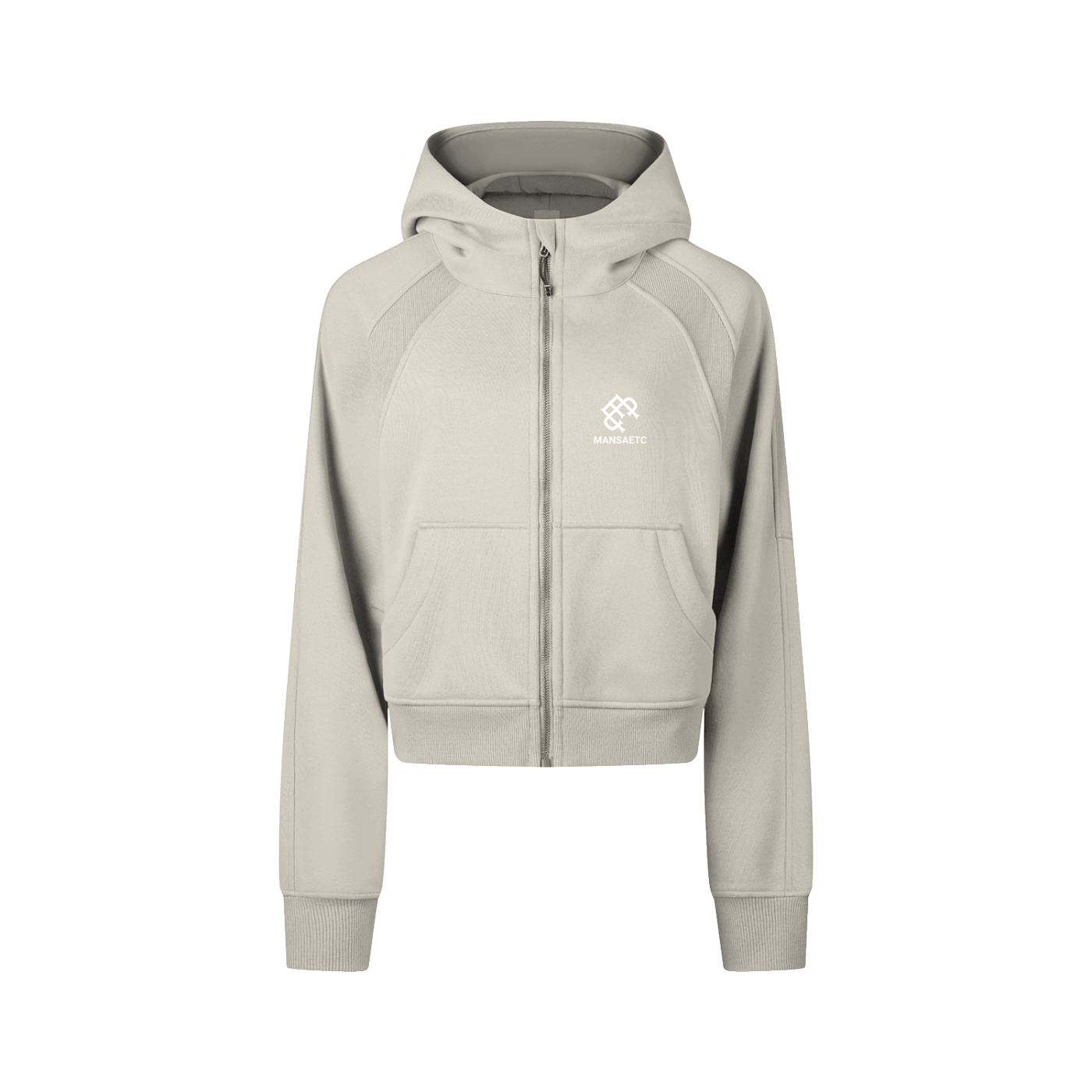 Cropped Zip-Through Hoodie