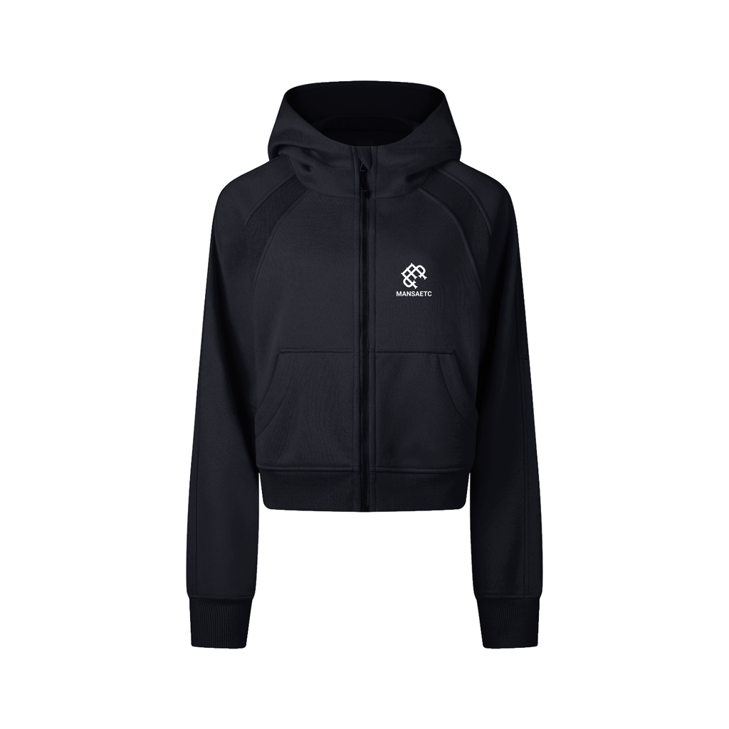 Cropped Zip-Through Hoodie