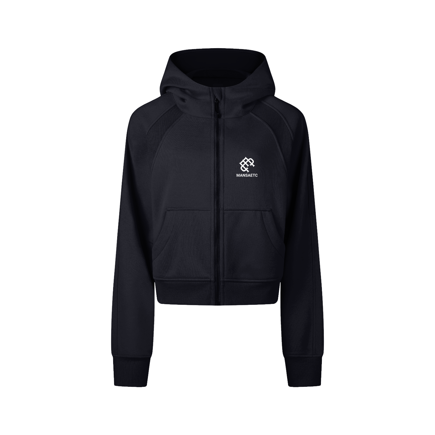 Cropped Zip-Through Hoodie