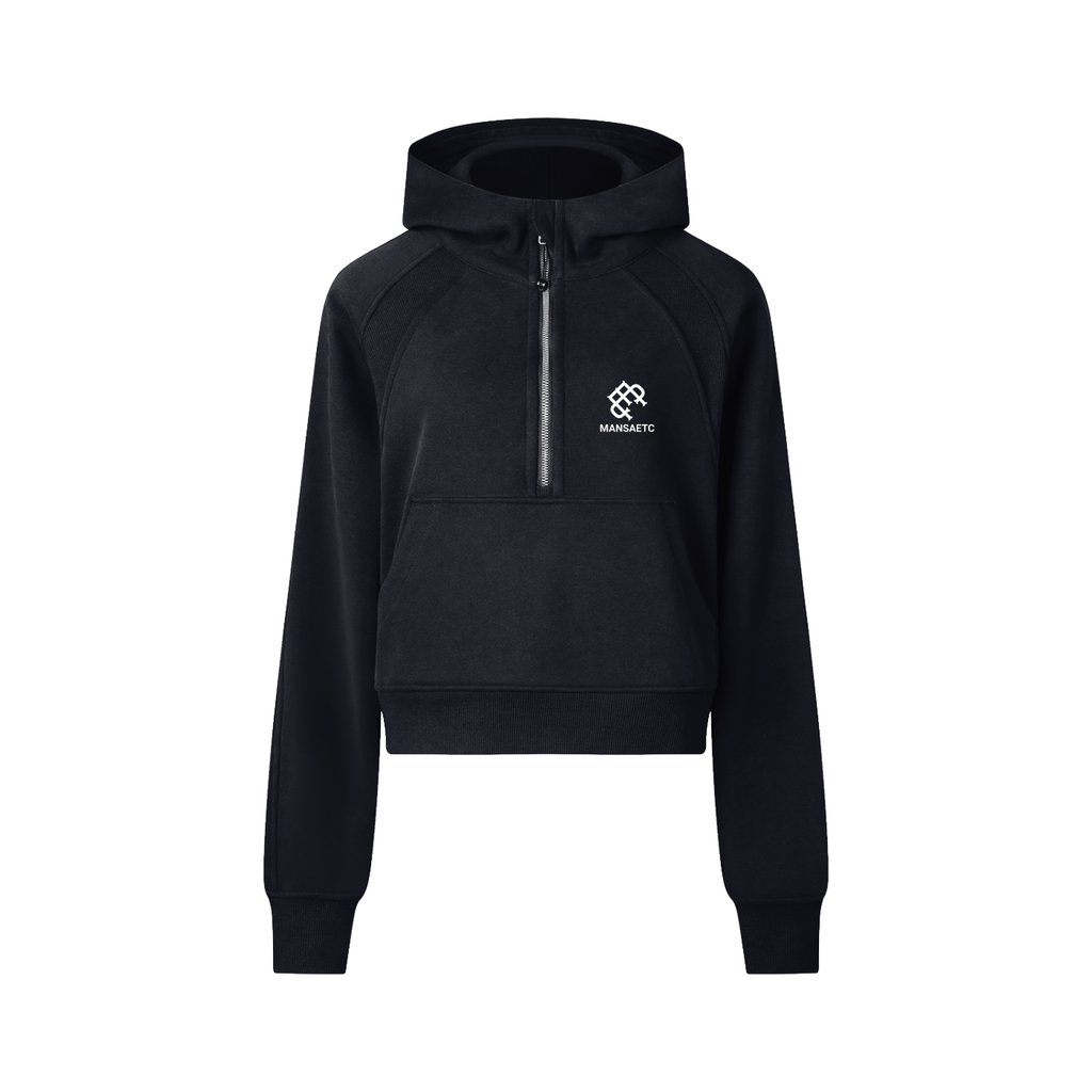 Cropped Half-Zip Hoodie