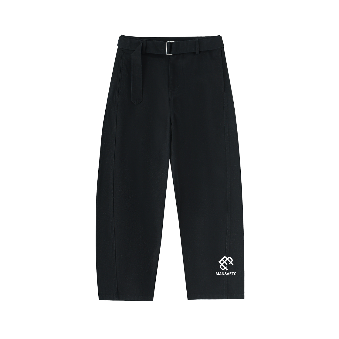 Belted Barrel-leg Chino Pants